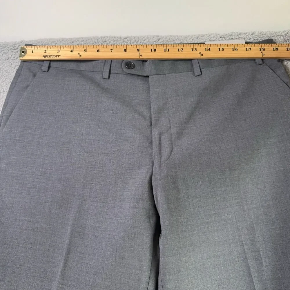 John Varvatos USA Pants Mens‎ 38 Gray Wool Blend Dress Slacks Unhemmed NWT